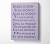 Home Quote Heaven Is On Earth Lilac Canvas Wall Art
