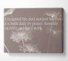 A Beautiful Life Does Not Just Happen Beige Canvas Wall Art