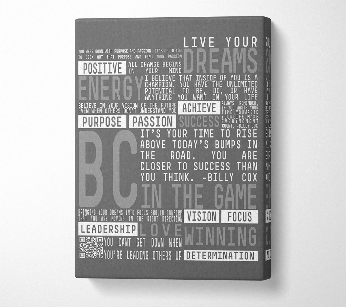 Live Your Dreams Grey Canvas Wall Art