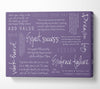 Work Hard Dream Big Expect Success Lilac Canvas Wall Art