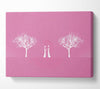 Love Between The Trees And Moon Pink Canvas Wall Art
