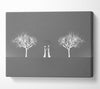 Love Between The Trees And Moon Grey Canvas Wall Art