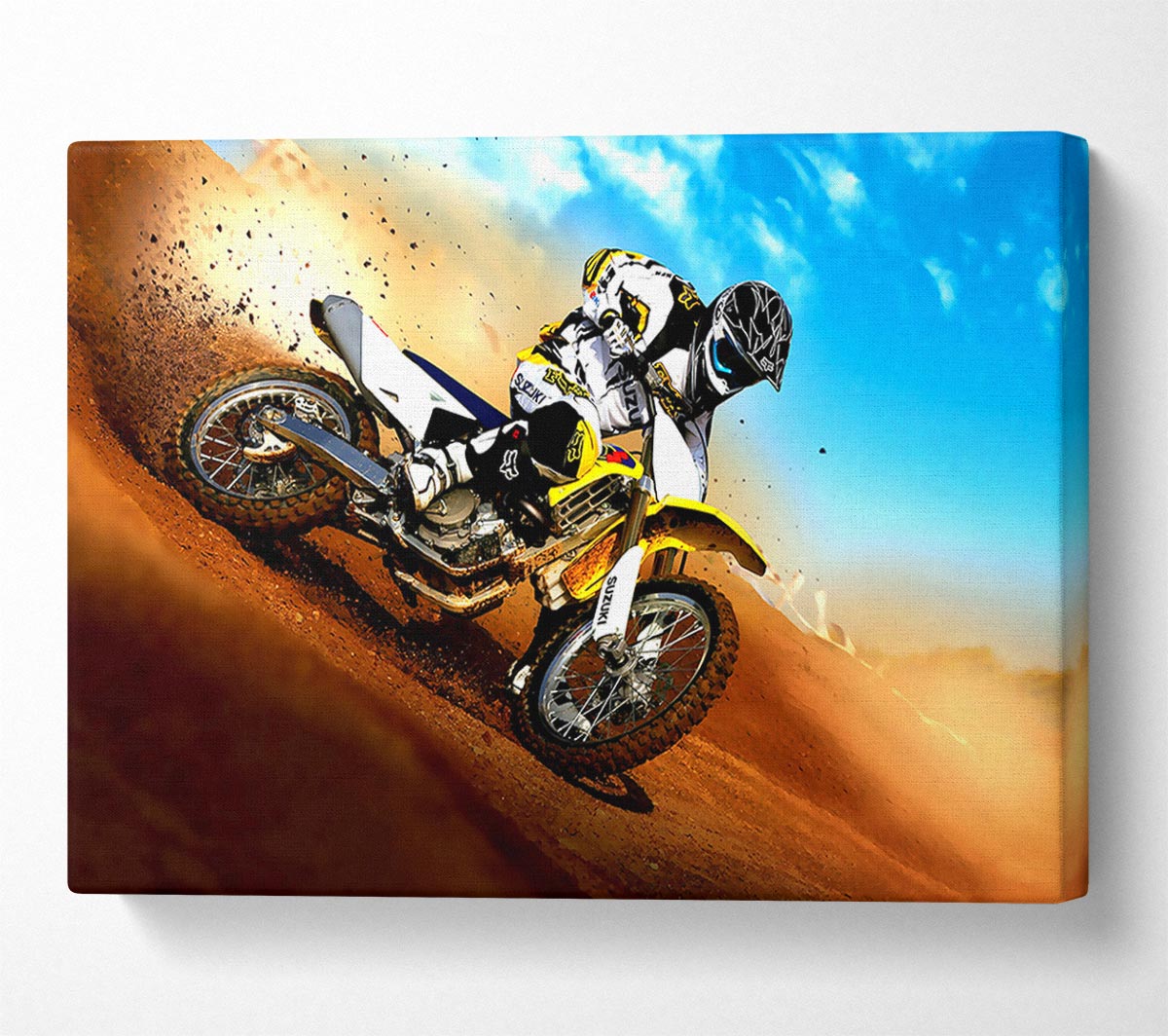 Suzuki Motocross Canvas Wall Art