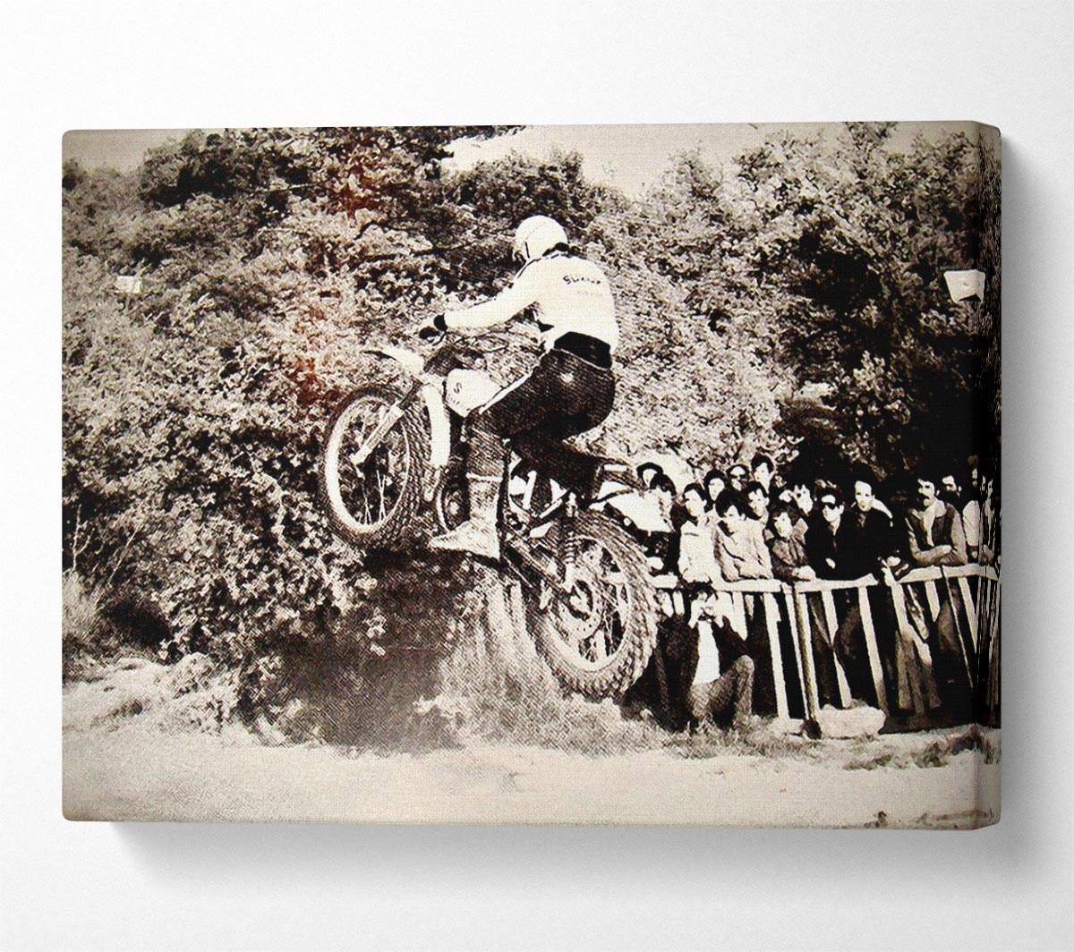Retro Motorcross Jump Canvas Wall Art