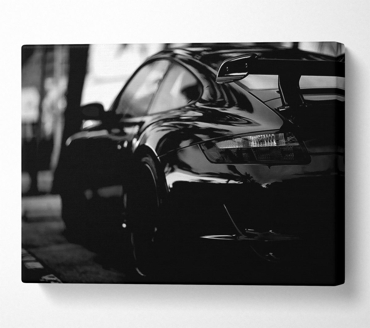 Porsche In Black Canvas Wall Art