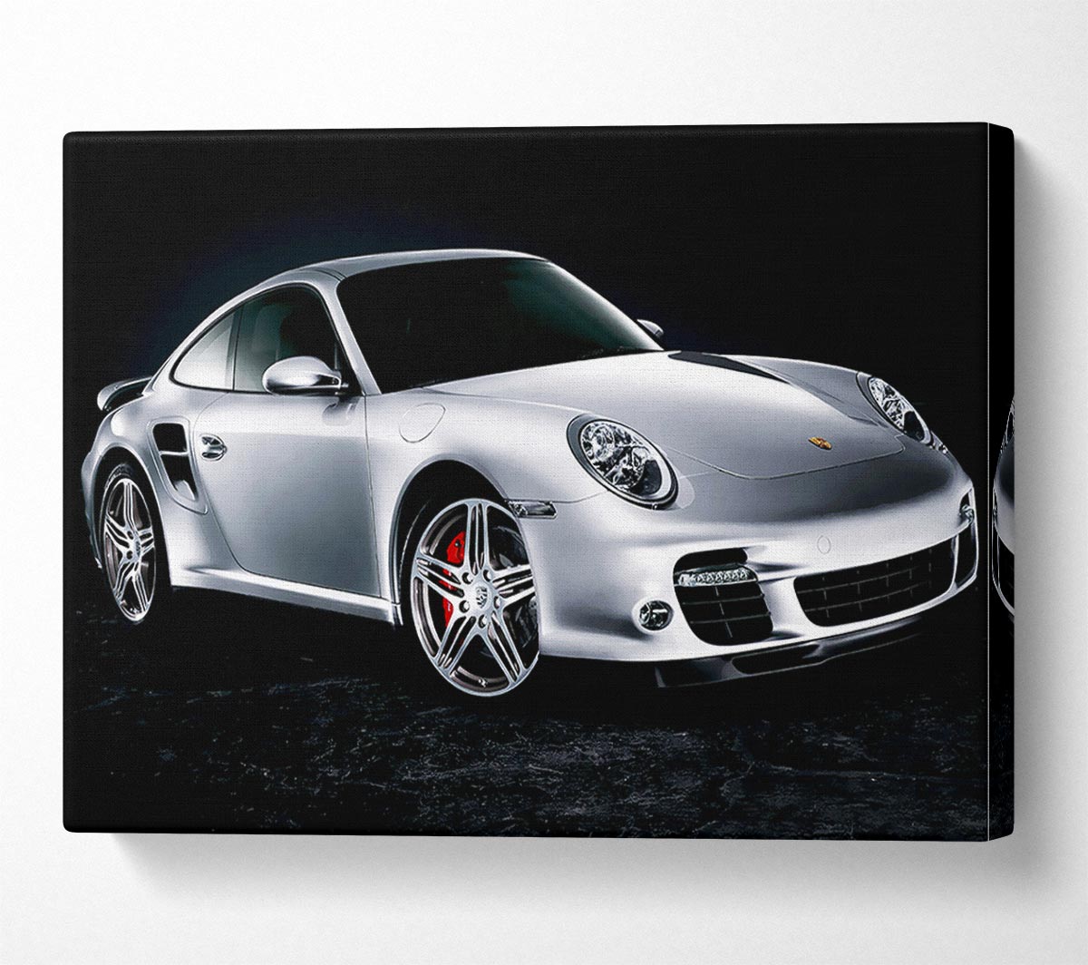 Porsche 911 Silver Beauty Canvas Wall Art