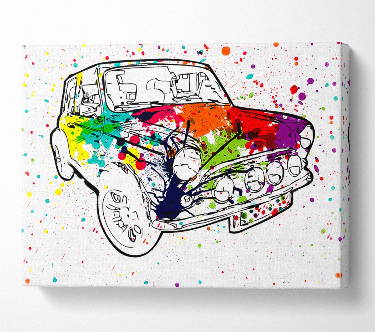 Mini Rainbow Paint Splat Canvas Wall Art