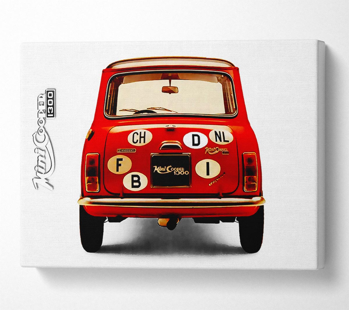 Mini Cooper Retro Rear Canvas Wall Art