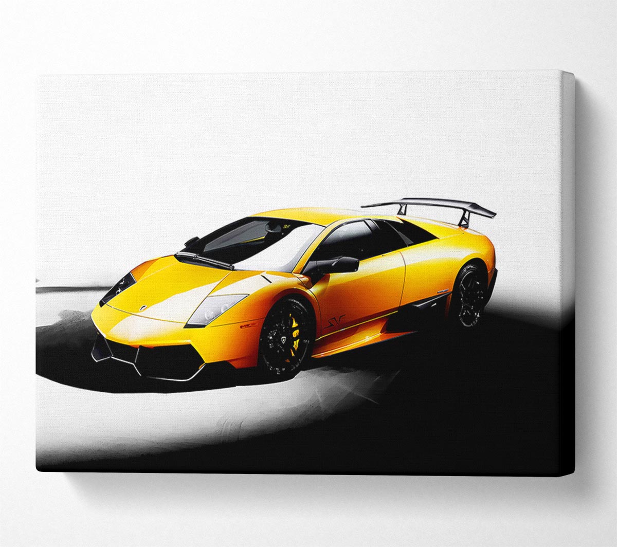 Lamborghini Side Profile Yellow Canvas Wall Art