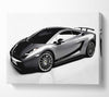 Lamborghini Side Profile Silver Canvas Wall Art