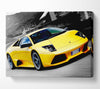 Lamborghini On The Move Yellow Canvas Wall Art