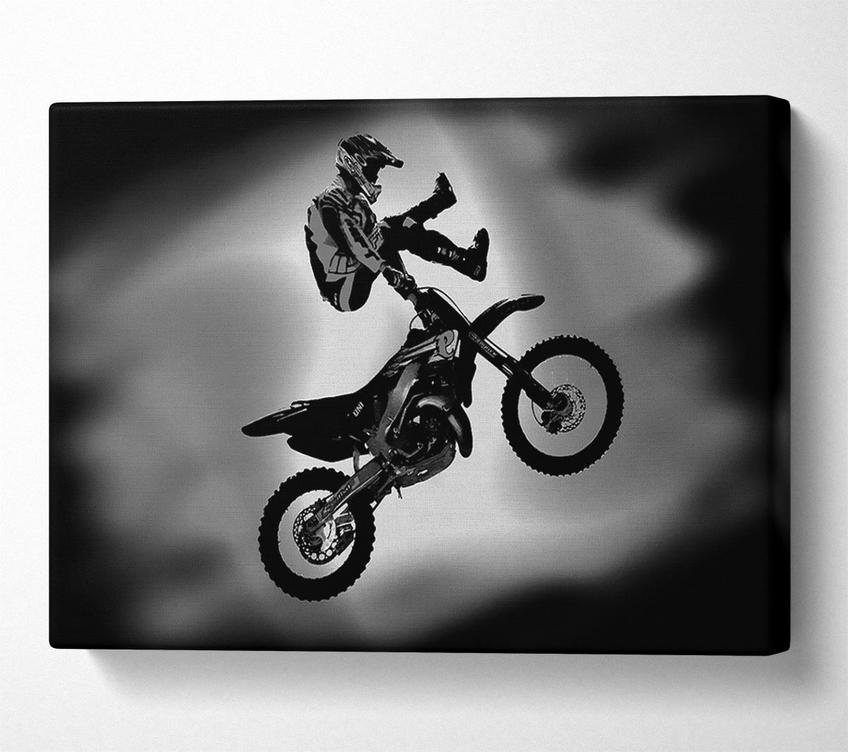 Free Style Motorcross B n W Canvas Wall Art