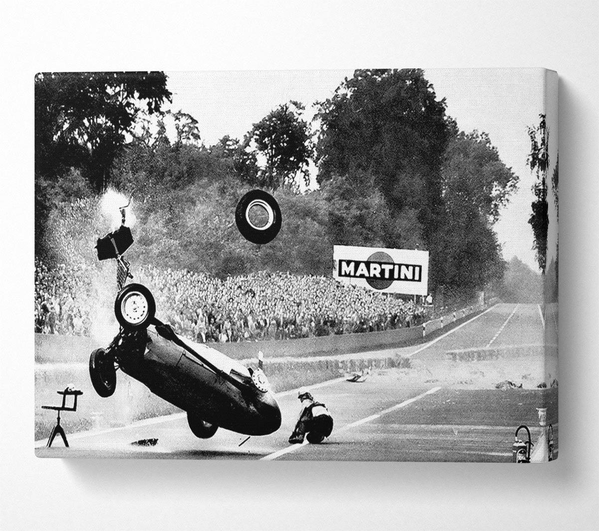 Crash On The Tracks Canvas Wall Art