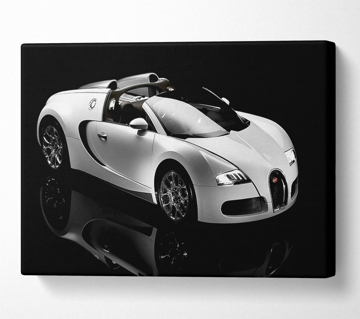Bugatti Veyron Black And White Canvas Wall Art