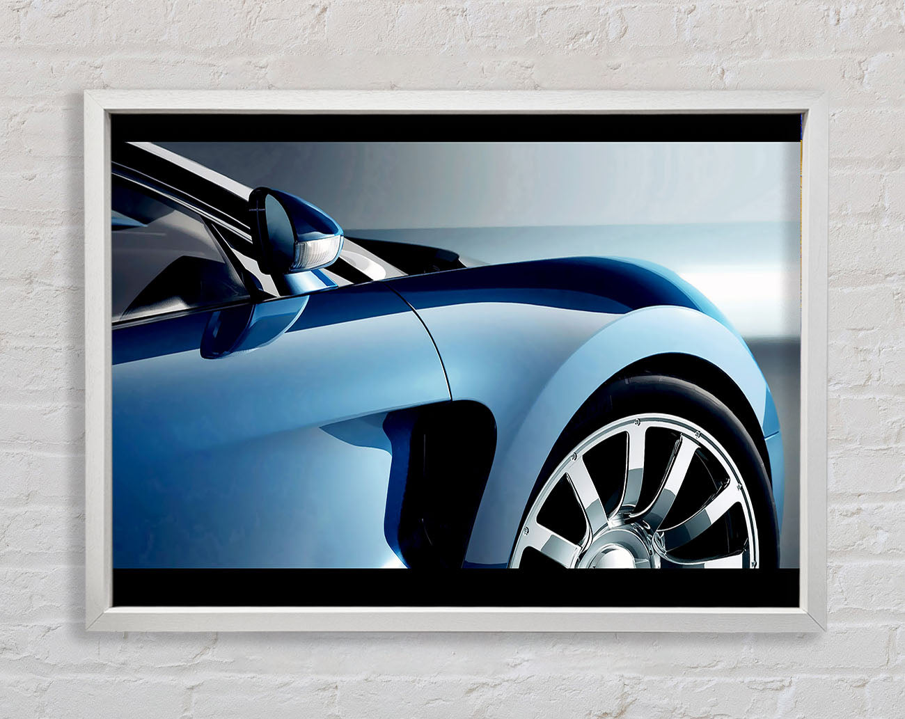 Bugatti Veyron Side Profile Blue Framed Wall Art