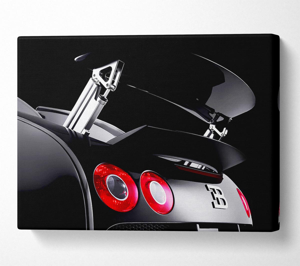 Bugatti Veyron Rear Black Canvas Wall Art