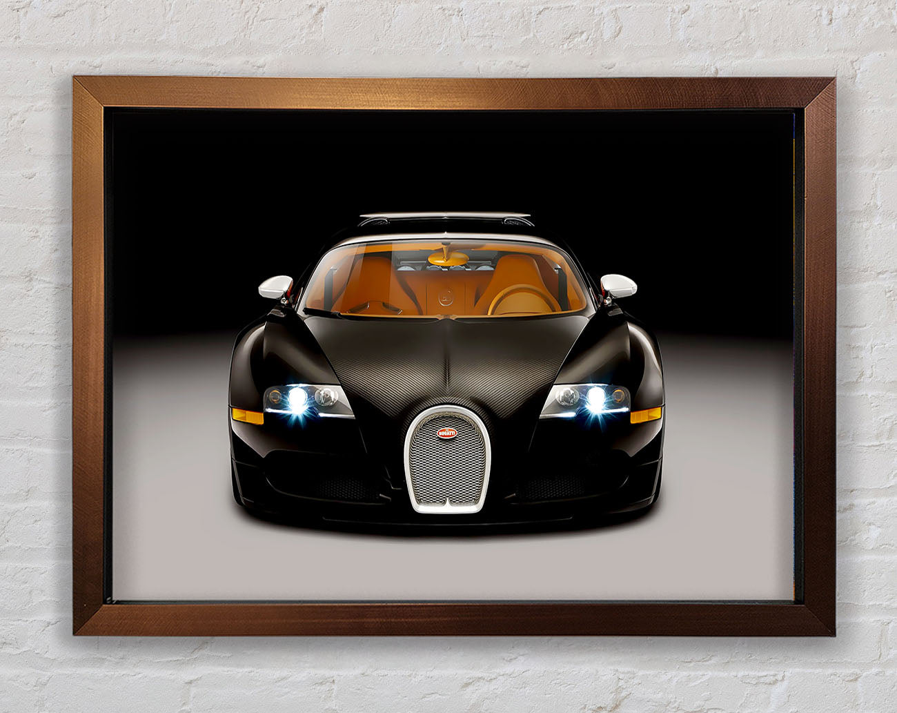 Bugatti Veyron Black Framed Wall Art