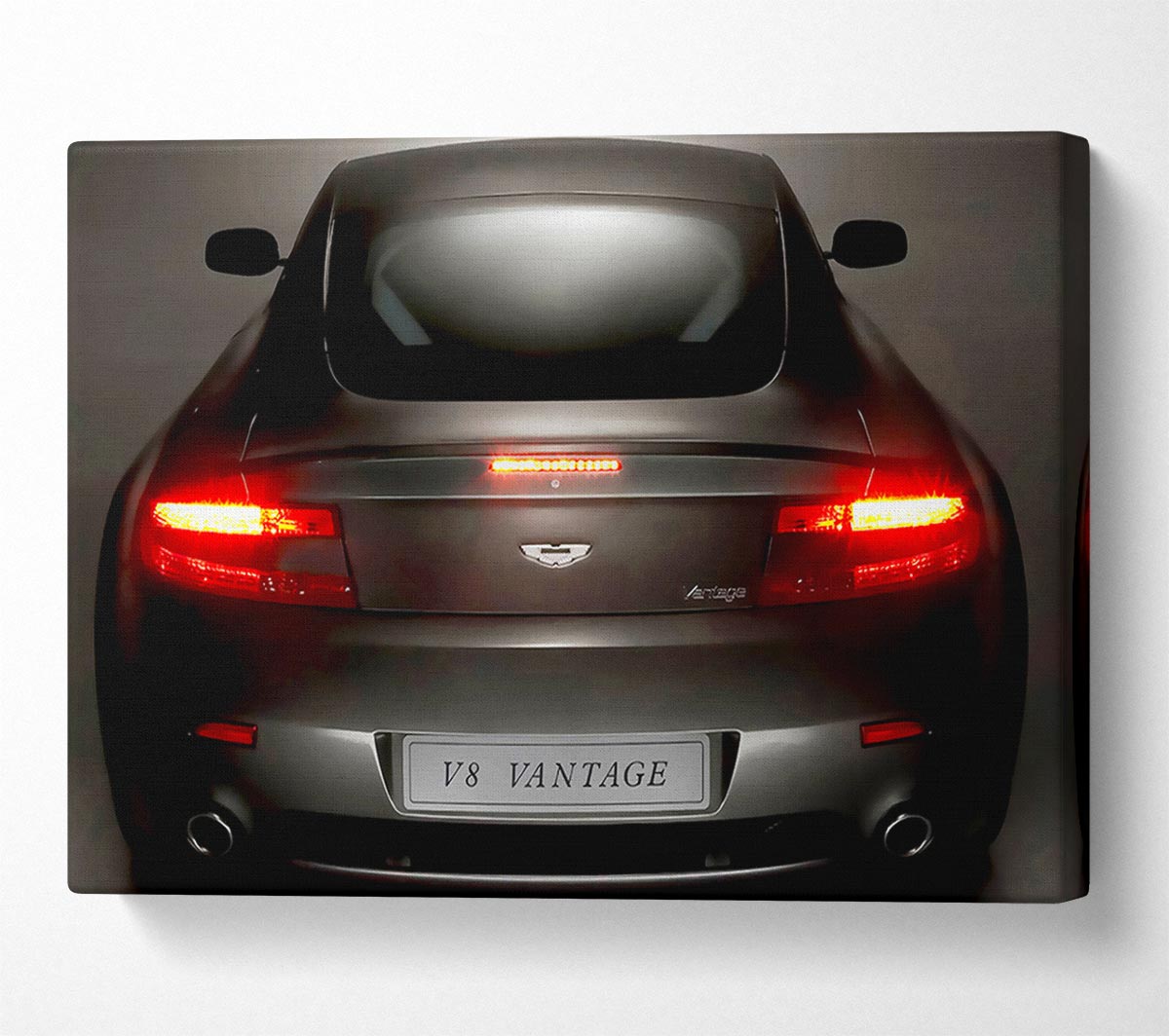 Aston Martin Vantage Gun Metal Grey Rear Canvas Wall Art
