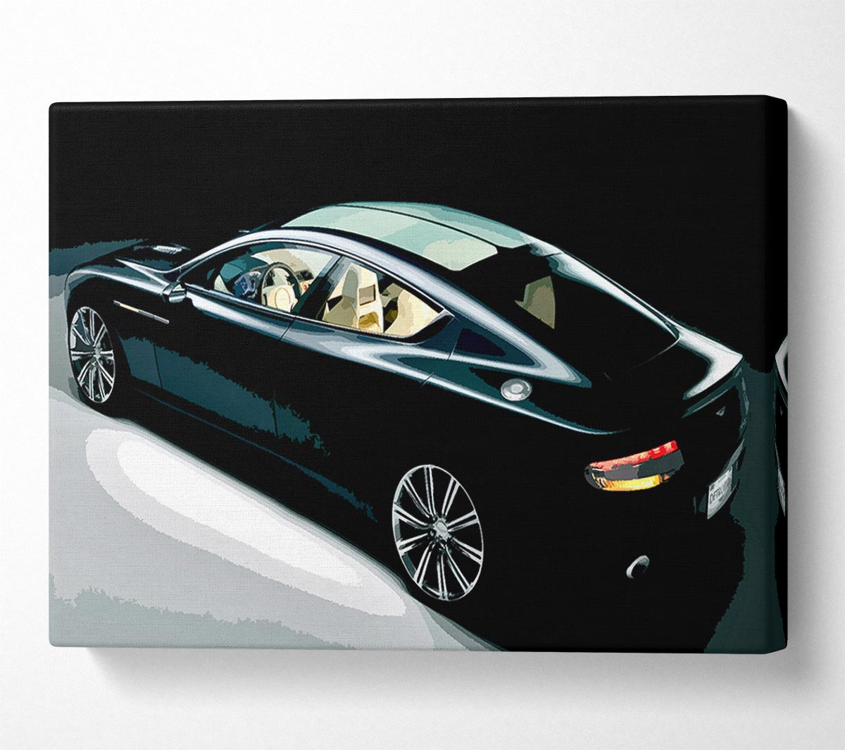 Aston Martin Vantage Black Canvas Wall Art