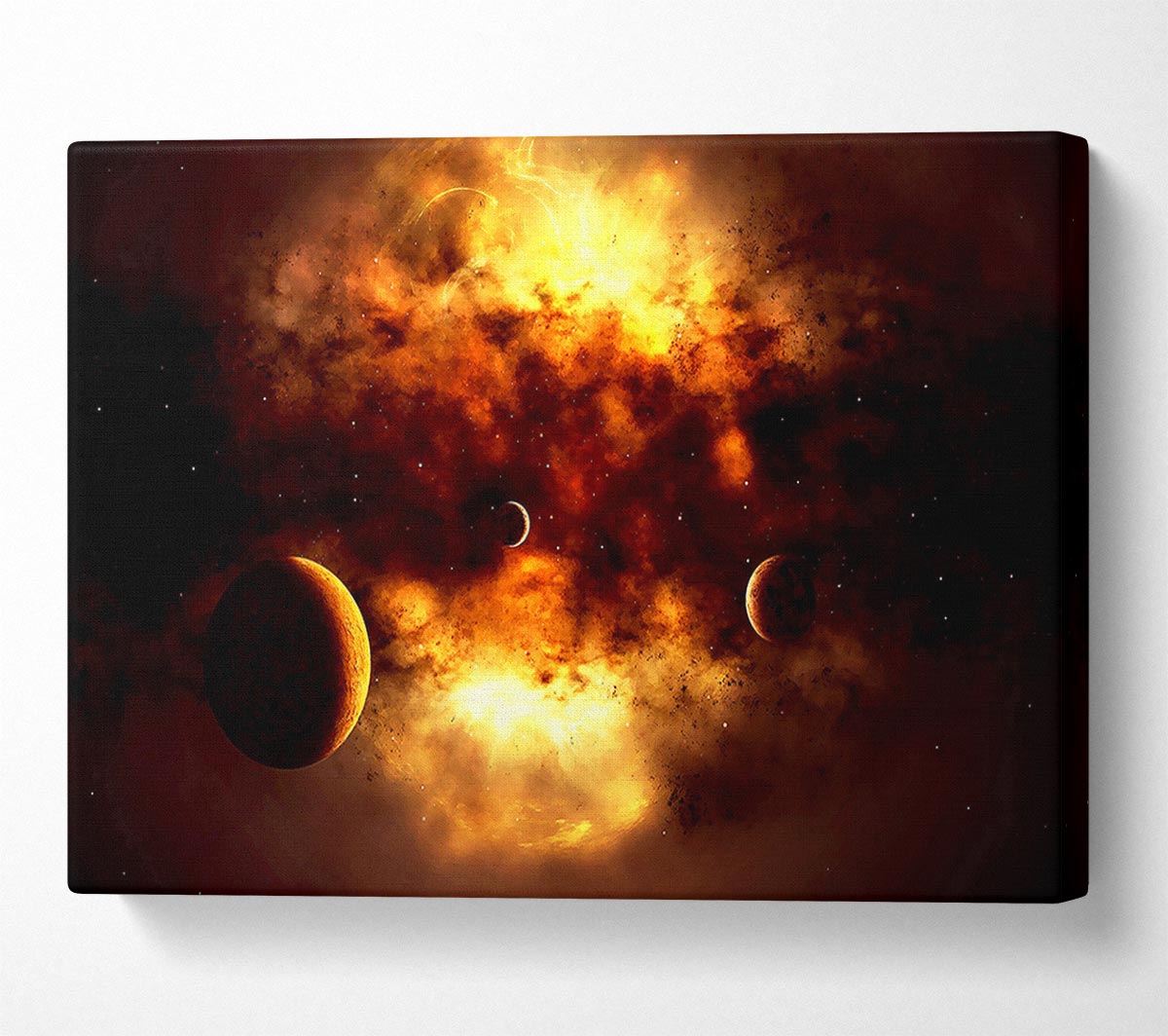 Golden Galaxy Canvas Wall Art