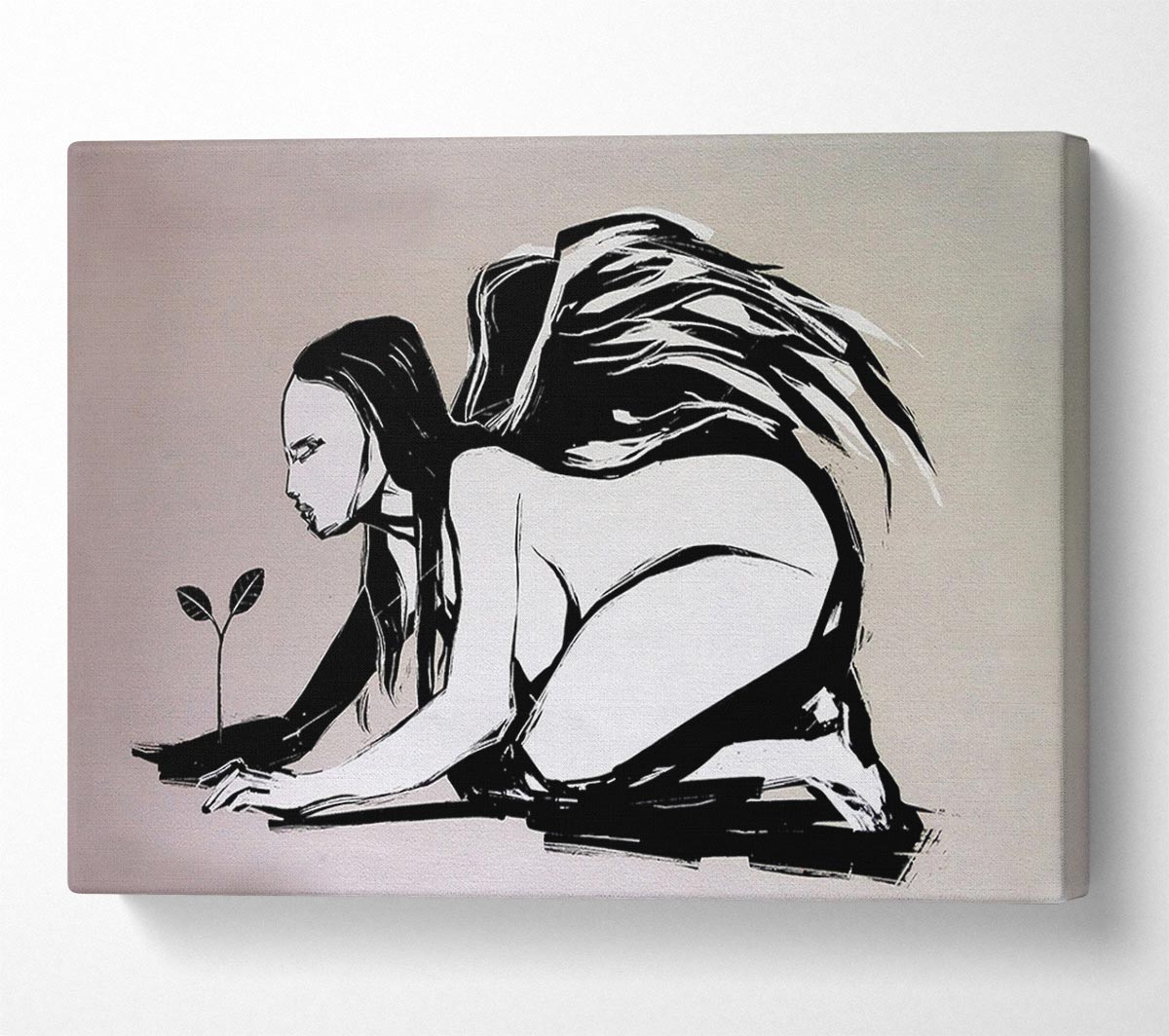 Angel Flower Grow Canvas Wall Art