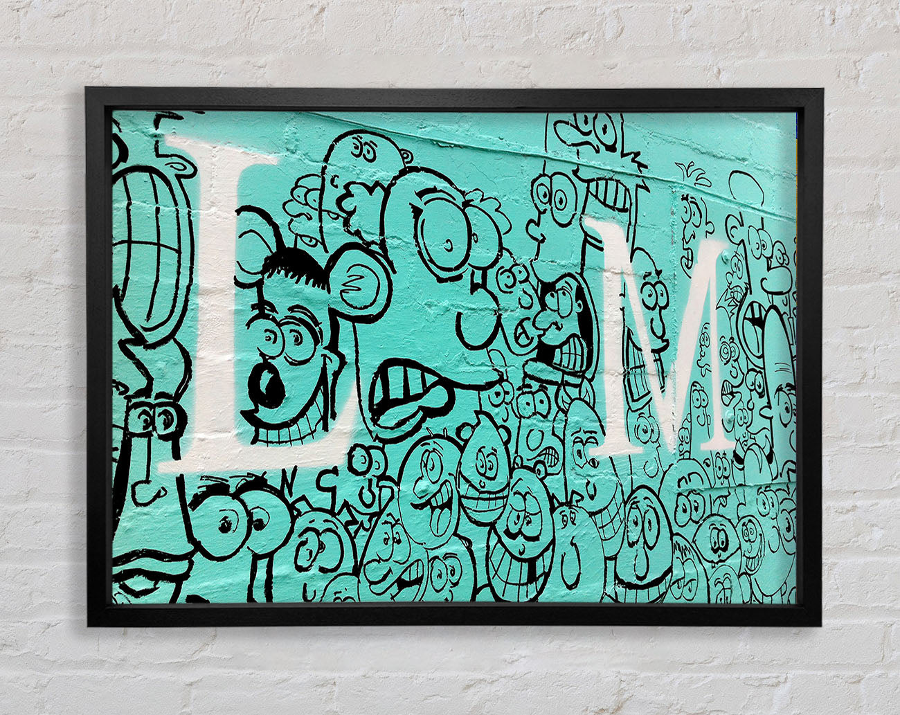 Cartoon Faces Framed Wall Art