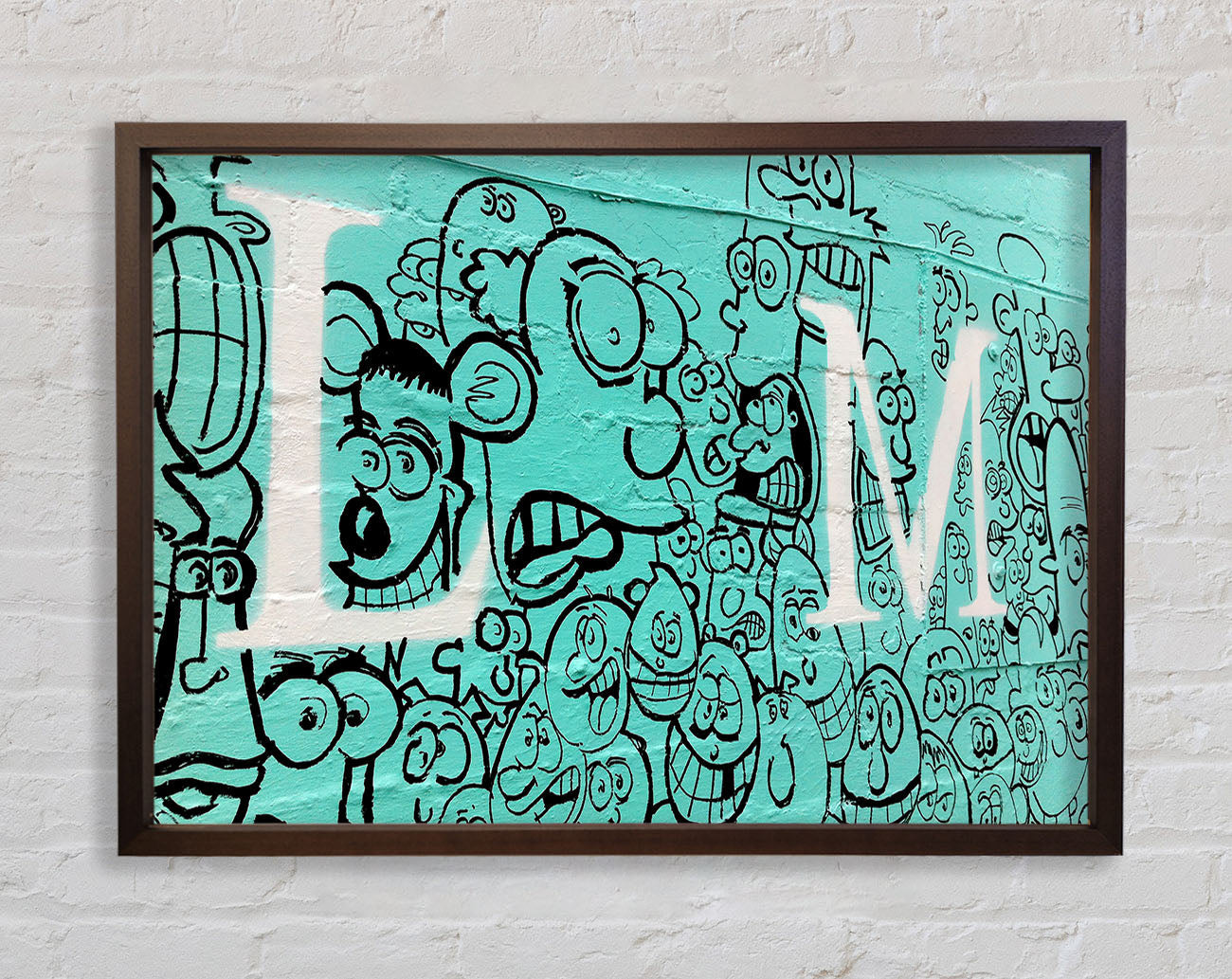 Cartoon Faces Framed Wall Art