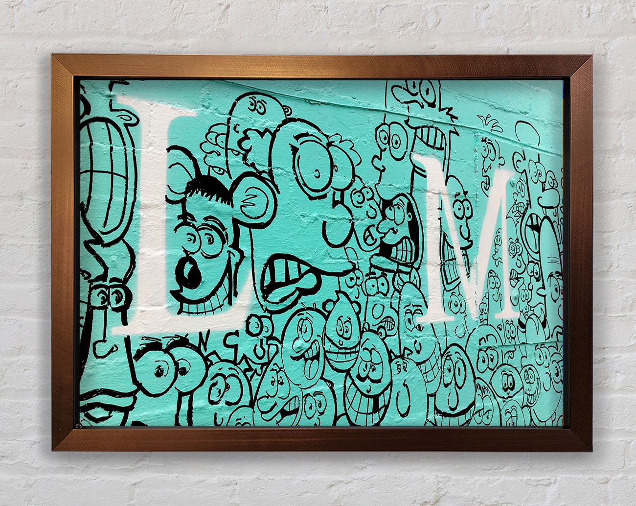Cartoon Faces Framed Wall Art