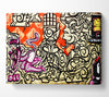 Graffiti Pink Cat Canvas Wall Art