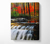 Autumn Waterfall Forest Canvas Wall Art