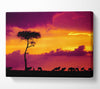African Safari Sunset Canvas Wall Art
