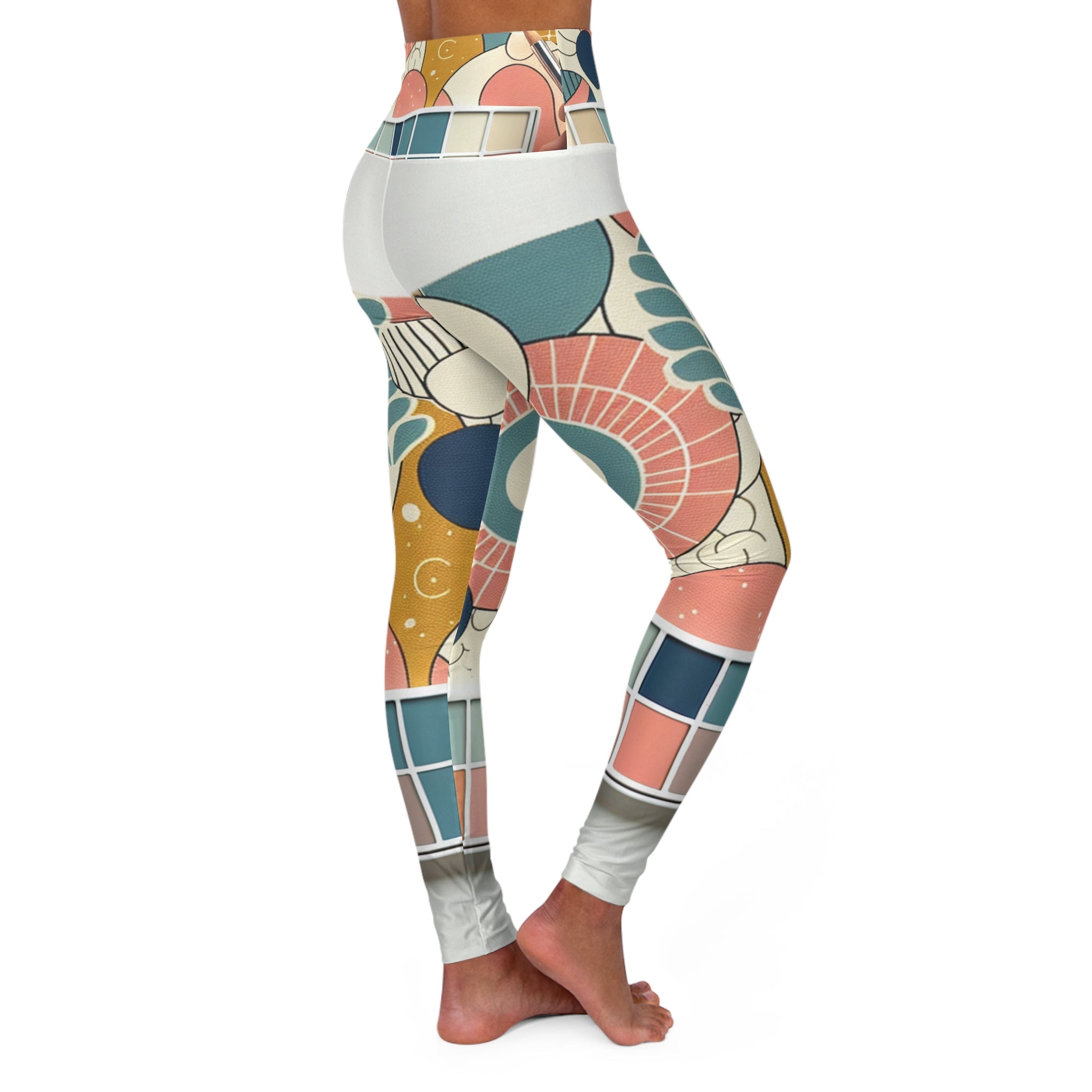 Dazzling Dreams Modern Aesthetic Leggings - Pastel Palette with Bold Design and Innovative Patterns