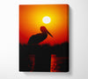 Bird At Sunset Canvas Wall Art