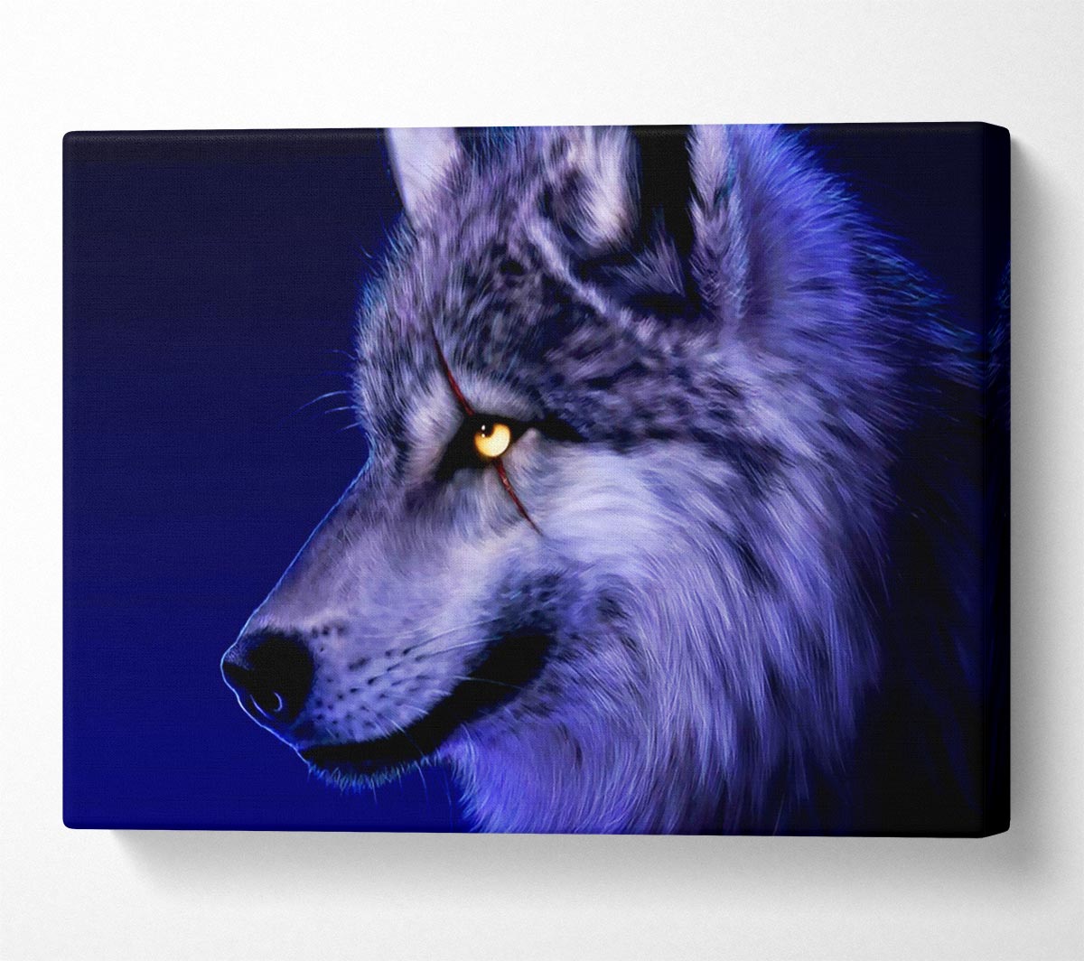 Blue Wolf Eye Canvas Wall Art