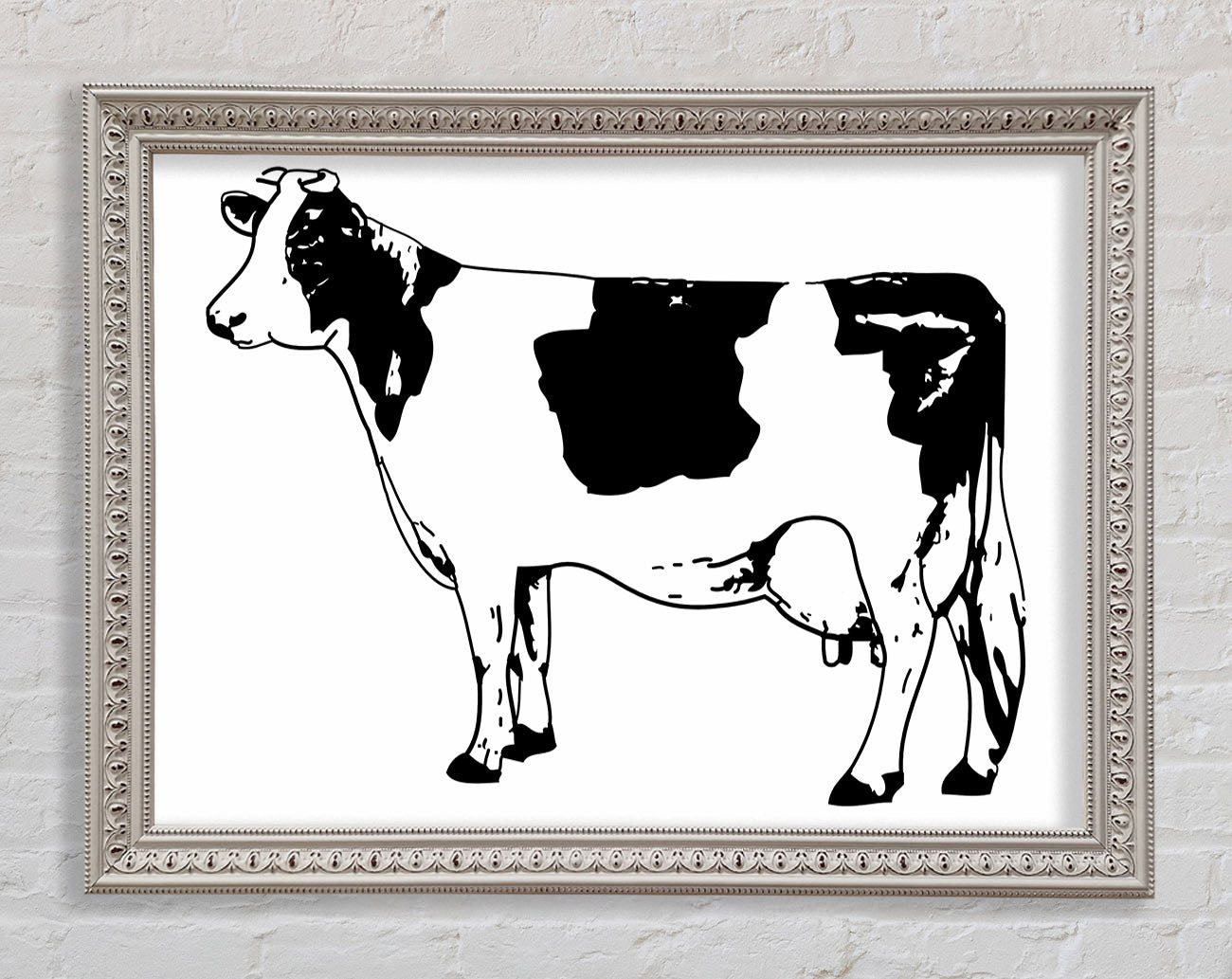 Cow Black And White Framed Wall Art