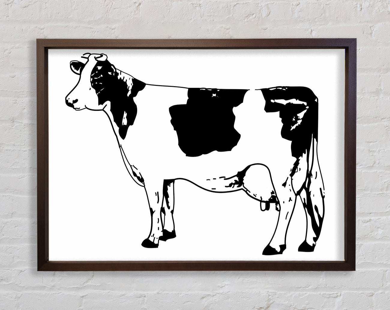 Cow Black And White Framed Wall Art