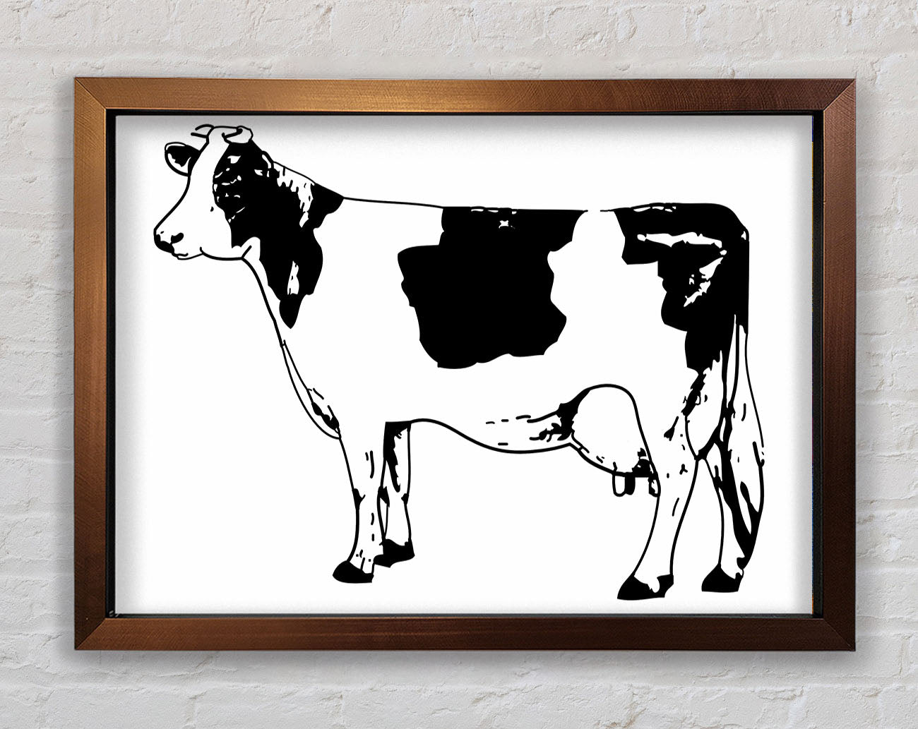 Cow Black And White Framed Wall Art