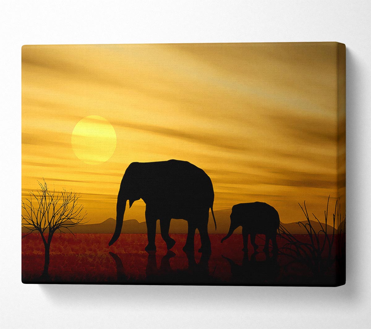 Elephant Safari Desert Canvas Wall Art