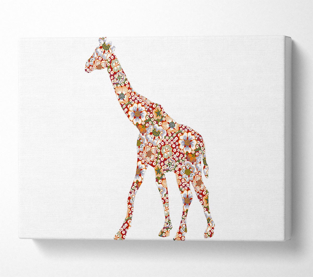 Flower Giraffe Canvas Wall Art
