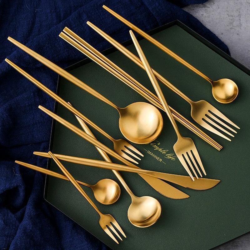 11 Piece Cutlery Set, Gold