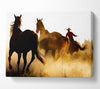 Horses-Running At Sunset Canvas Wall Art