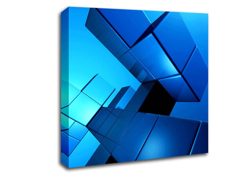 Cylinderical Blue Canvas Wall Art