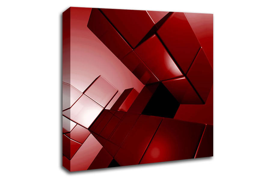 Cylinderical Red Canvas Wall Art
