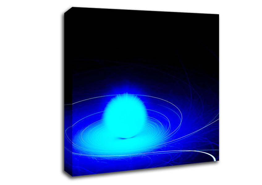 Electric Blue Swirl Canvas Wall Art