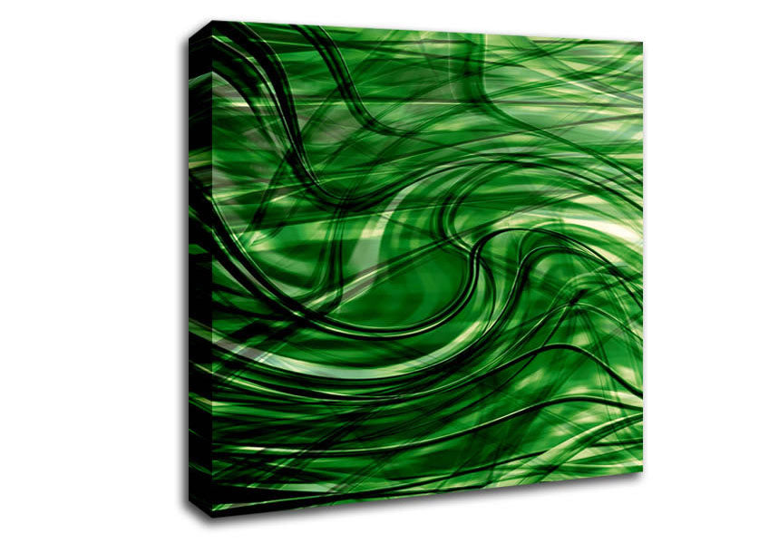 Green Time Line Canvas Wall Art