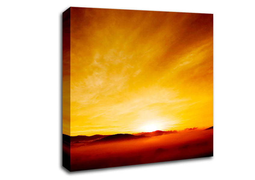 Misty Morning Sunrise Canvas Wall Art