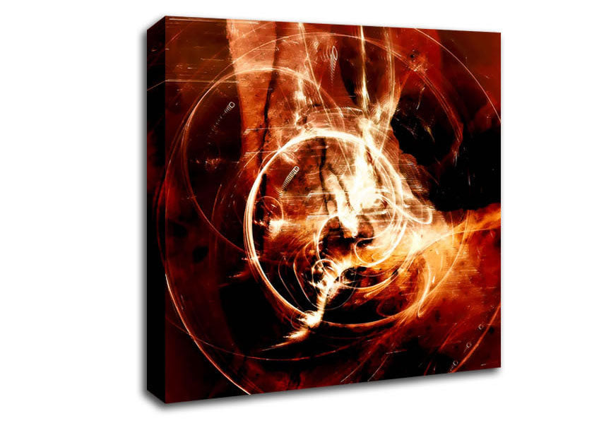 Orange Planet Of Light Canvas Wall Art