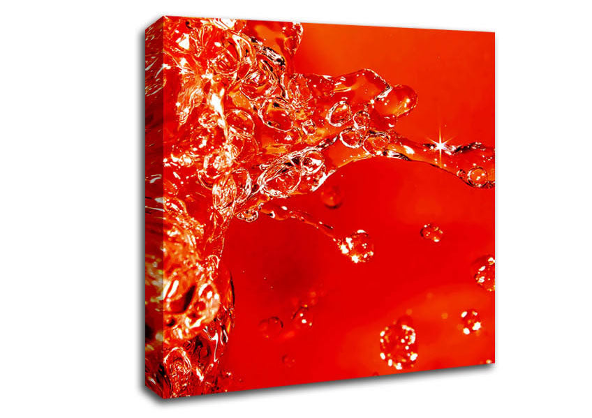 Orange Water Splash Canvas Wall Art