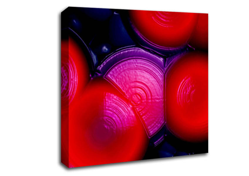 Red Blue Slices Canvas Wall Art