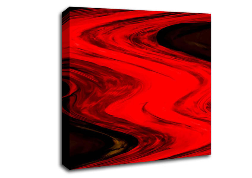 Red Lava River Canvas Wall Art